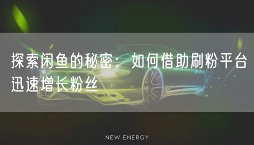 探索闲鱼的秘密：如何借助刷粉平台迅速增长粉丝