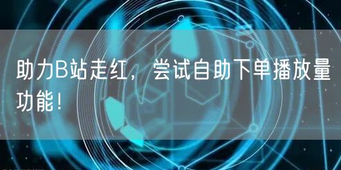 助力B站走红,尝试自助下单播放量功能!