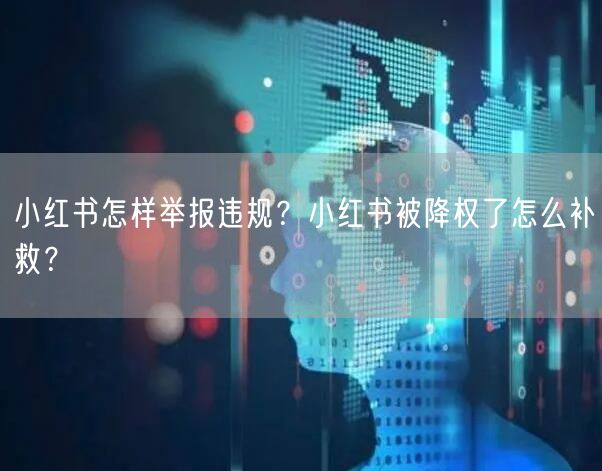 小红书怎样举报违规?小红书被降权了怎么补救?