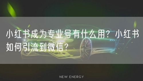 小红书成为专业号有什么用？小红书如何引流到微信？