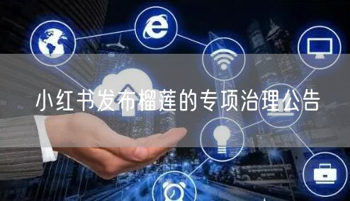 小红书发布榴莲的专项治理公告
