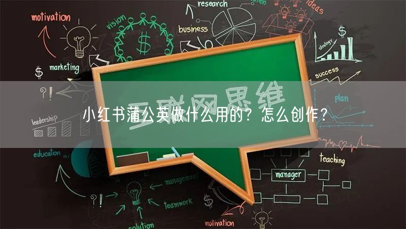 小红书蒲公英做什么用的？怎么创作？