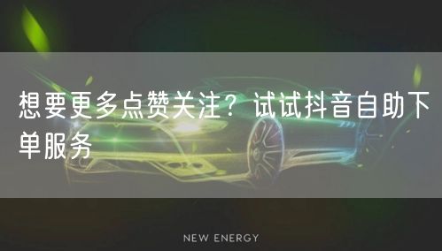 想要更多点赞关注？试试抖音自助下单服务