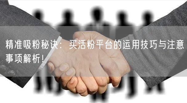 精准吸粉秘诀：买活粉平台的运用技巧与注意事项解析！