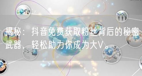 揭秘：抖音免费获取粉丝背后的秘密武器，轻松助力你成为大V。