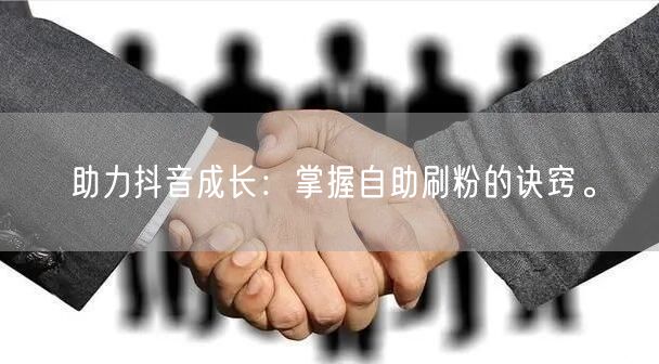 助力抖音成长：掌握自助刷粉的诀窍。