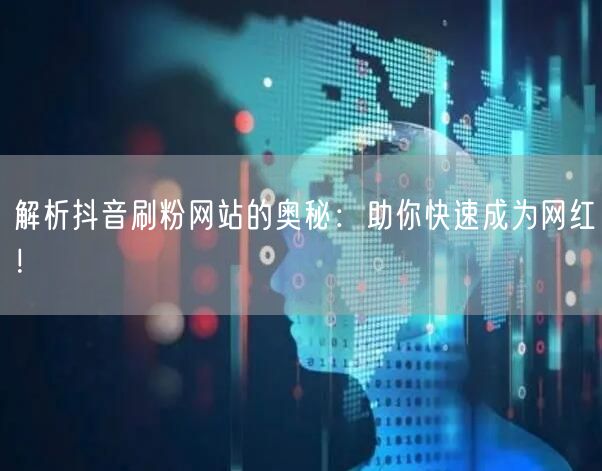 解析抖音刷粉网站的奥秘：助你快速成为网红！