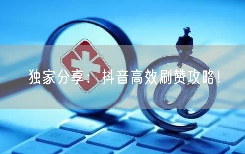 独家分享：抖音高效刷赞攻略！