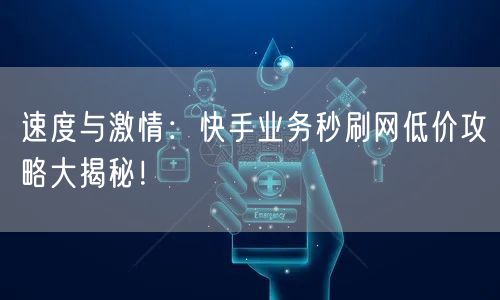 速度与激情：快手业务秒刷网低价攻略大揭秘！