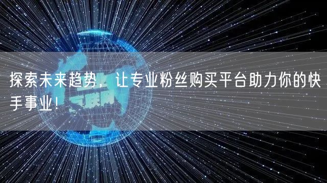 探索未来趋势，让专业粉丝购买平台助力你的快手事业！