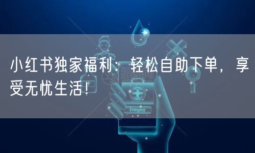 小红书独家福利：轻松自助下单，享受无忧生活！