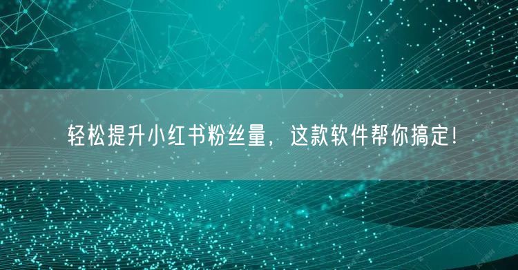 轻松提升小红书粉丝量，这款软件帮你搞定！