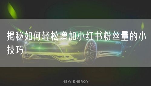 揭秘如何轻松增加小红书粉丝量的小技巧！