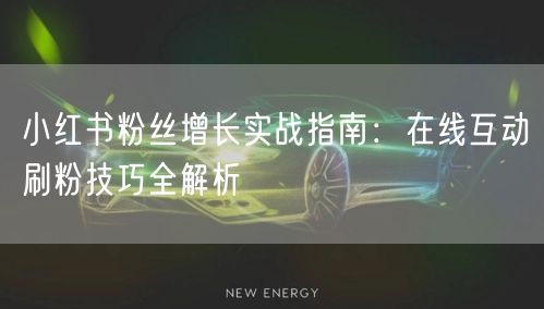 小红书粉丝增长实战指南：在线互动刷粉技巧全解析