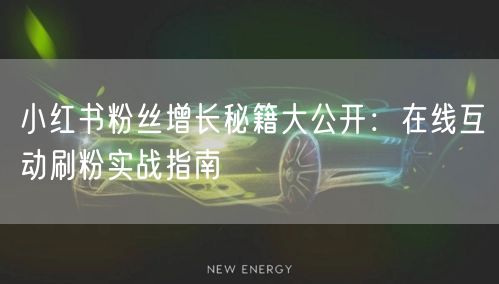 小红书粉丝增长秘籍大公开：在线互动刷粉实战指南