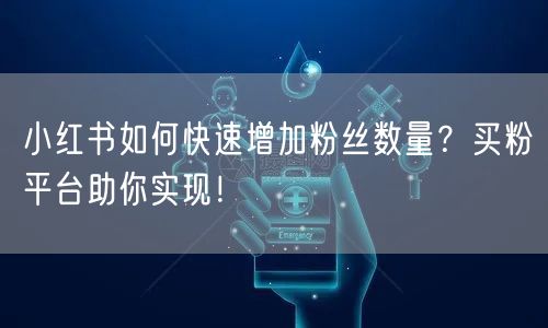 小红书如何快速增加粉丝数量?买粉平台助你实现!