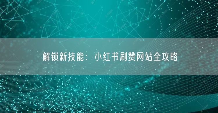 解锁新技能：小红书刷赞网站全攻略