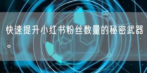快速提升小红书粉丝数量的秘密武器。