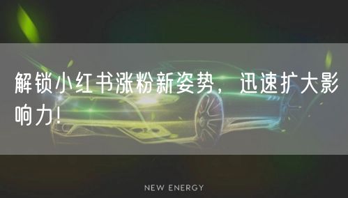 解锁小红书涨粉新姿势，迅速扩大影响力！