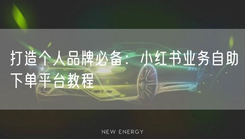 打造个人品牌必备:小红书业务自助下单平台教程