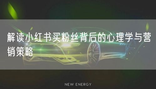 解读小红书买粉丝背后的心理学与营销策略