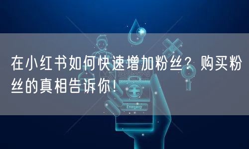 在小红书如何快速增加粉丝？购买粉丝的真相告诉你！