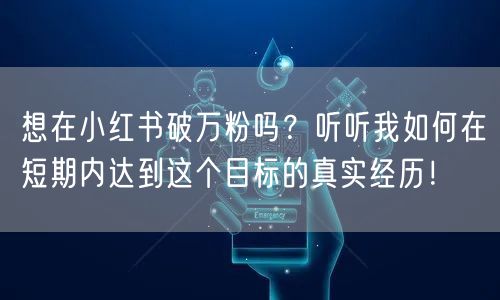想在小红书破万粉吗？听听我如何在短期内达到这个目标的真实经历！