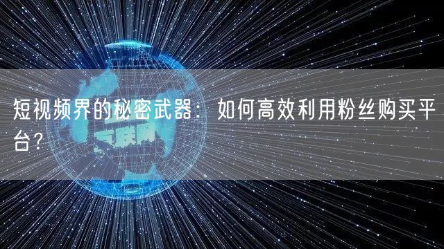 短视频界的秘密武器：如何高效利用粉丝购买平台？