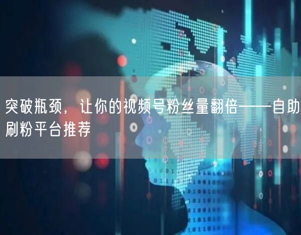 突破瓶颈，让你的视频号粉丝量翻倍——自助刷粉平台推荐