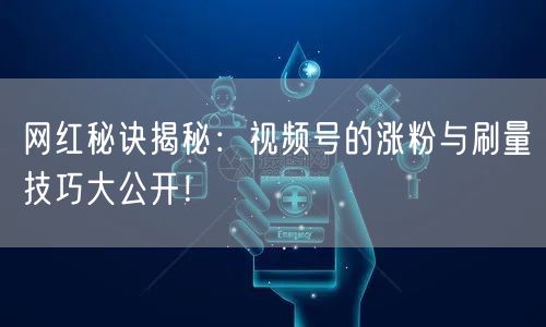 网红秘诀揭秘：视频号的涨粉与刷量技巧大公开！