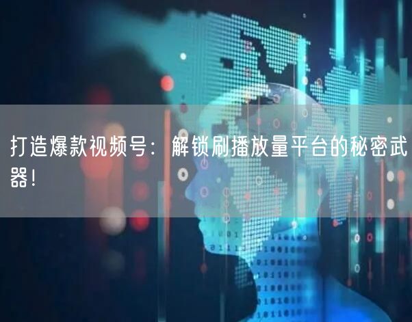 打造爆款视频号:解锁刷播放量平台的秘密武器!