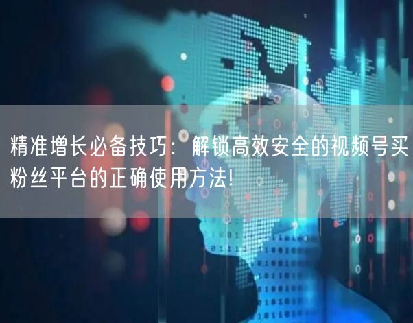 精准增长必备技巧：解锁高效安全的视频号买粉丝平台的正确使用方法!