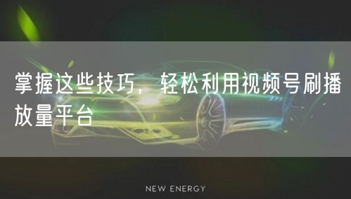 掌握这些技巧,轻松利用视频号刷播放量平台