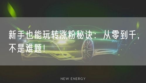 新手也能玩转涨粉秘诀：从零到千，不是难题！