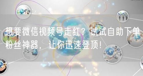 想要微信视频号走红？试试自助下单粉丝神器，让你迅速登顶！