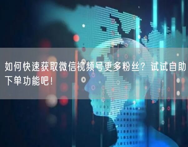 如何快速获取微信视频号更多粉丝？试试自助